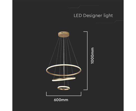 Hanger V-TAC LED 32W 3000K 3880Lm gold 8019