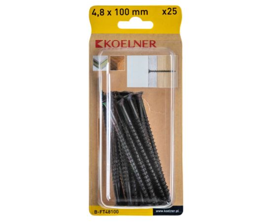 Screw 4.8x100 mm on wood Koelner 25 pcs B-FT48100 shiny