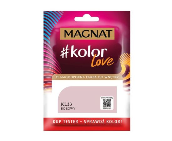 Interior paint test Magnat Kolor Love 25 ml KL33 pink