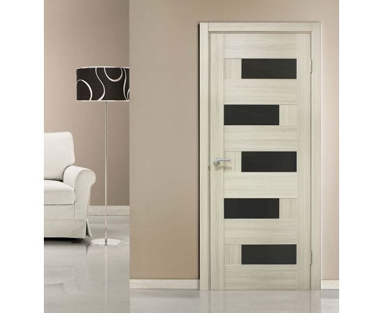 Door block Omic PVC Domino white oak glass black 34x700x2150 mm