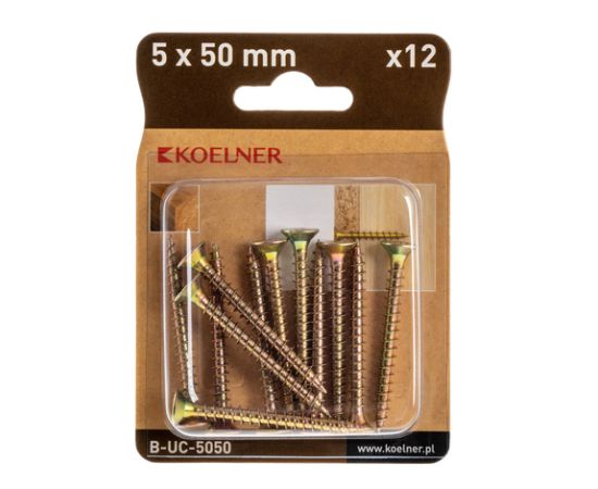 Universal screw hardened galvanized Koelner 12 pcs 5x50 mm B-UC-5050 blist