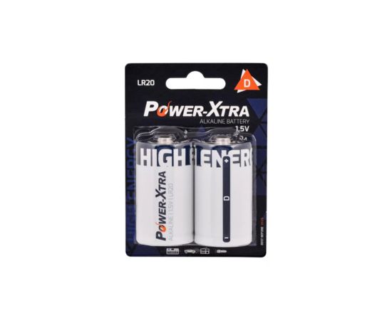 Battery Poewr-Xtra D 2pcs Alkaline