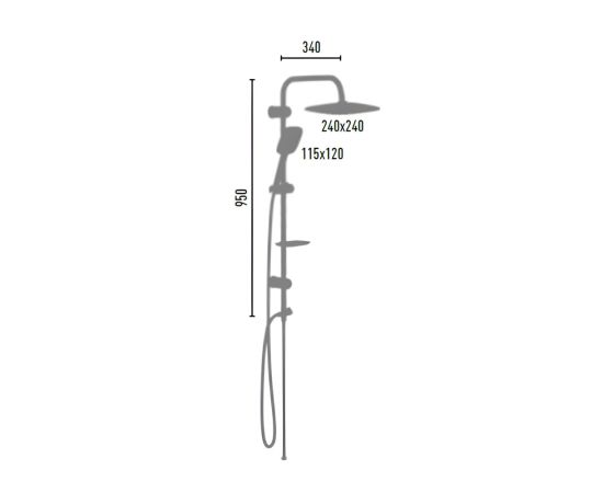 Shower system Valtemo VS-2552 Aqua Pure White