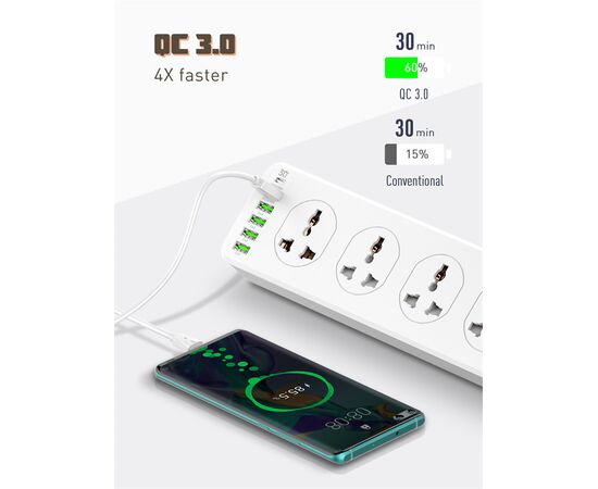 Фильтр сетевой LDNIO SC10610 10 2м 2500W 6 USB PD+QC