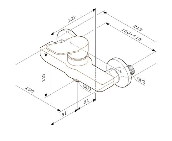 Shower mixer AM.PM F85A20022 Black