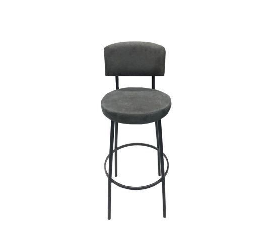 Bar chair with back round alcantara 80 cm