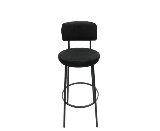 Bar chair with back round alcantara 80 cm