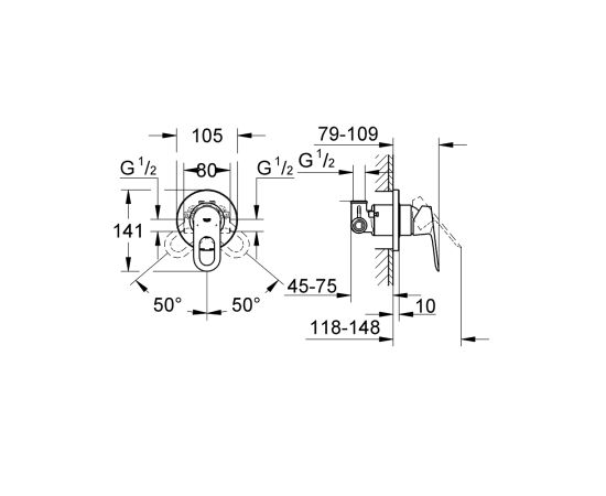 ჩასაშენებელი ბიდეს კომპლექტი Grohe BAULOOP TRIGGER 125078