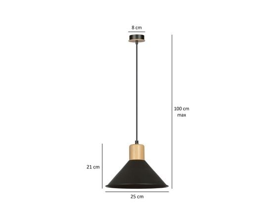 Pendant EMIBIG Rowen 1 E27 1x MAX 60W black