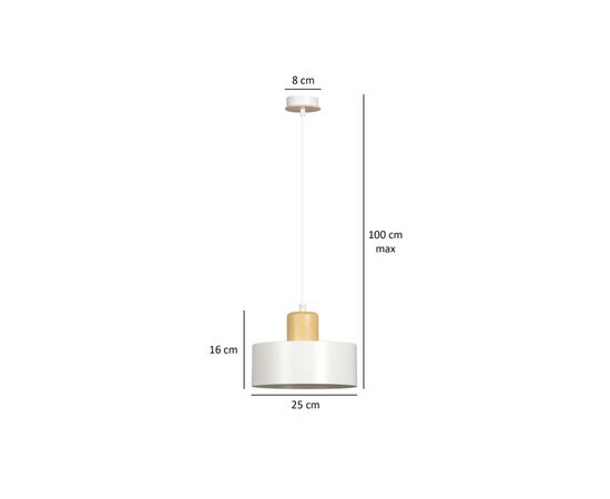 Подвес EMIBIG Torin 1 E27 1x MAX 60W белый