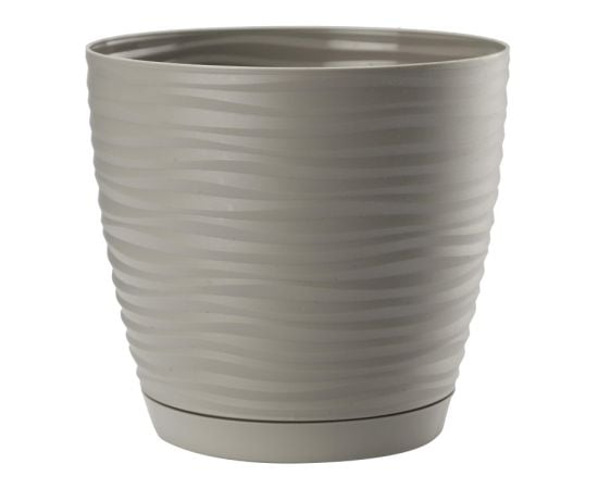 Plastic flower pot with a stand FORM PLASTIC Sahara petit 3040-055 Ø19 light grey