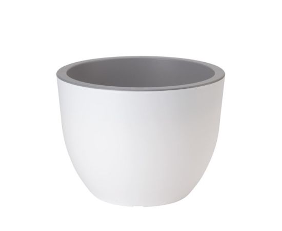 Plastic flower pot FORM PLASTIC Muna round 3300-011+059 Ø30 white