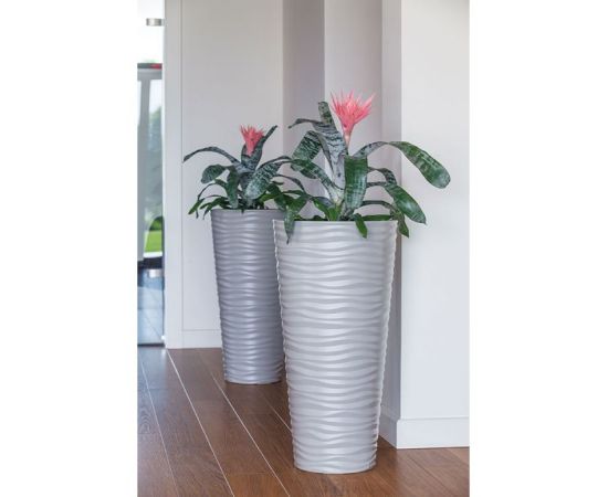 Plastic flower pot FORM PLASTIC Sahara Dunes Slim raund 2790-055 Ø35 light grey