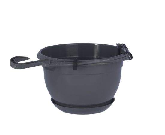 Hanging plastic pot for flowers FORM PLASTIC Malta 2503-014 Ø24 anthracite