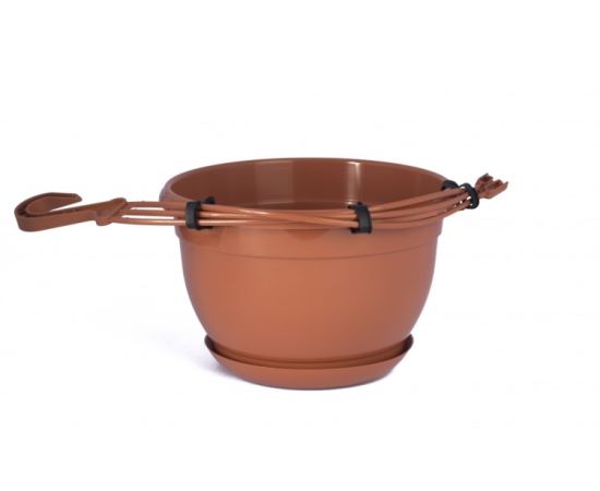 Hanging plastic pot for flowers FORM PLASTIC Malta 2503-010 Ø24 terracotta