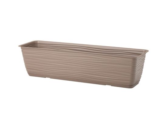 Flowerpot Form-Plastic Sahara box with saucer 60 taupe