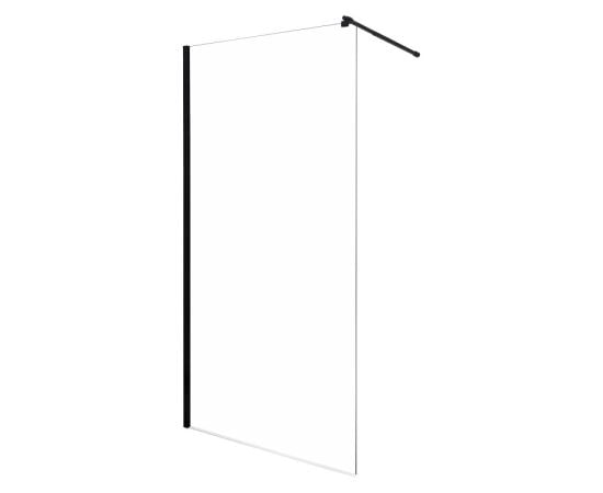 Shower glass transparent glass profile black with wall mount SUNWAY 90x200cm-6mm