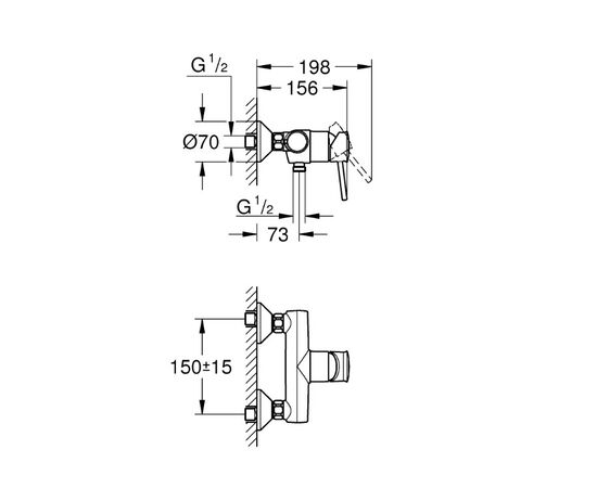 საშხაპე ონკანი Grohe Start Classic OHM EXP 23786000