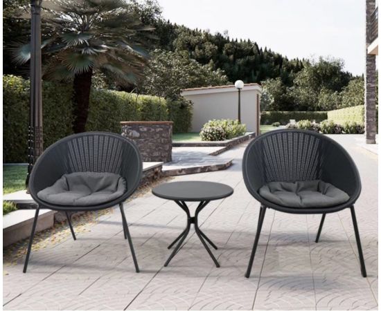 Garden furniture set table 50x46 cm 2 chairs 69x80 cm