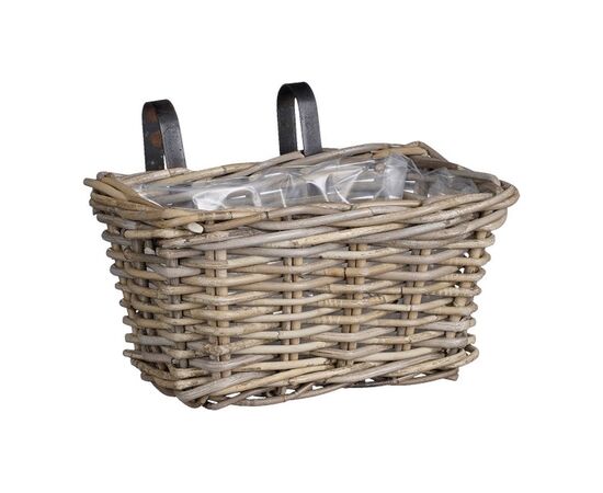 Wicker pot Marcia planter hanging grey 30x19x15 cm