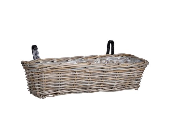 Wicker pot Marcia planter hanging grey 60x19x15 cm