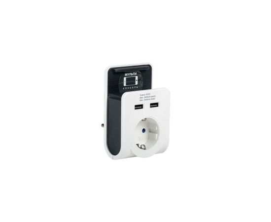 Charger IEK 1 Schuko 2 USB 2.4A white T-02 01