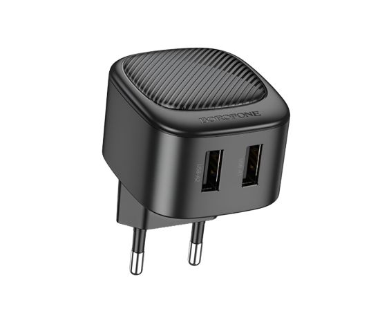 ქსელური დამტენი Borofone 10.5W USB A A 2.1A 5V შავი