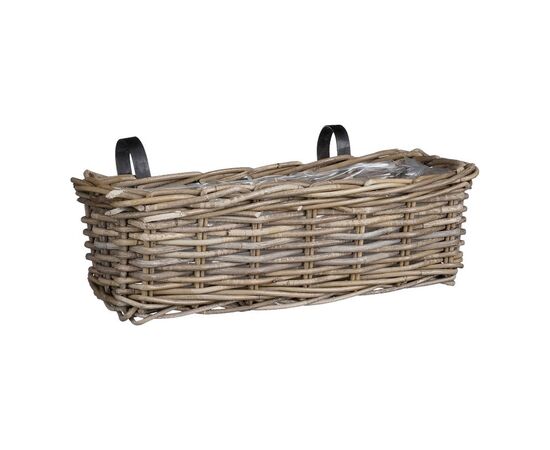 Wicker pot Marcia planter hanging grey 46x19x15 cm