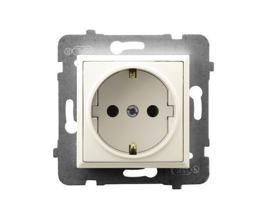 Power socket grounded Ospel GP-1US/m/27 1 sectional beige