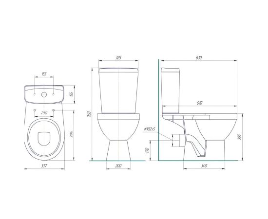 Toilet-bowl compact Rosa RIO