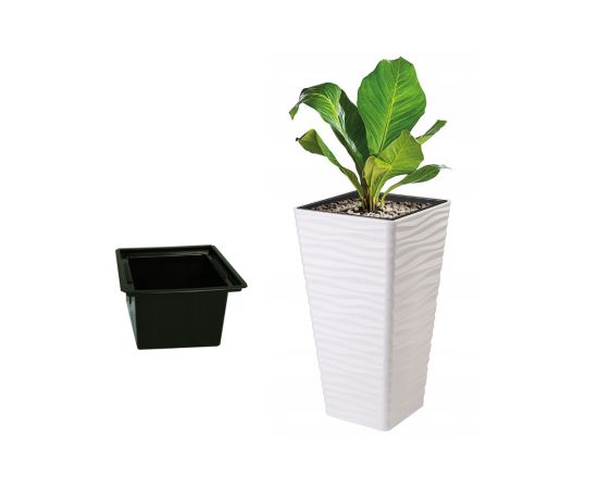 Flower pot FORM-PLASTIC sahara dunes slim kwadrat 30 white