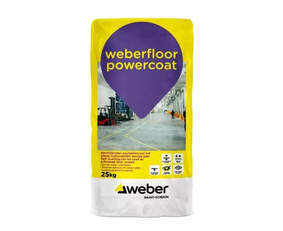 დასასხმელი იატაკი დეკორატიული Weber WEBERFLOOR POWERCOAT ACIK GRI 25 კგ