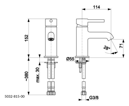 Washbasin faucet  Moza Gold KFA ,(with Click-Clack siphon)