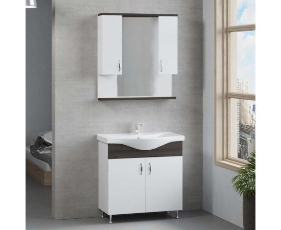 Floor cabinet with washbasin Denko Trend 80 white/anthracite gray