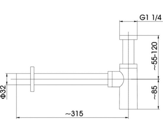 The lower part of the siphon KFA black