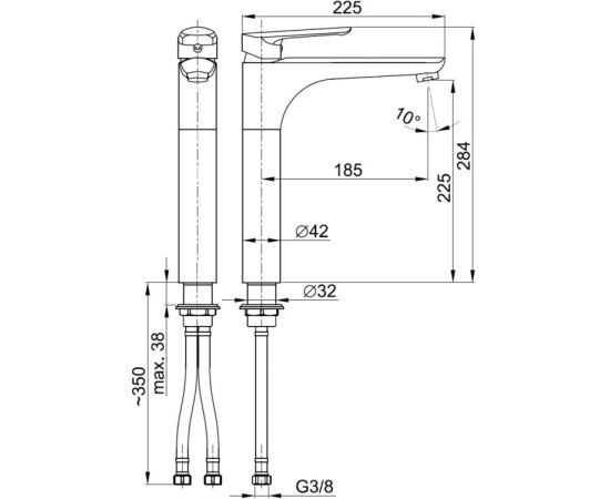 Washbasin faucet high KFA TanzaniT Chrome