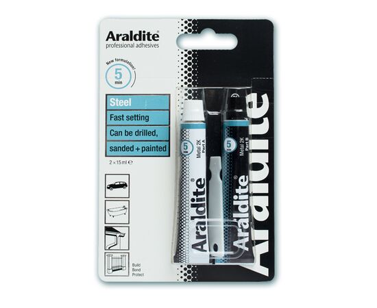 წებო ეპოქსიდის Evochem Araldite Steel 15 მლ 2 ც