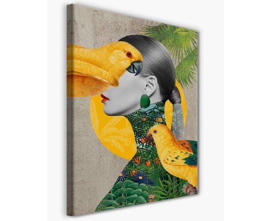 Картина на холсте Styler ST720 PARROT GIRL 70X100