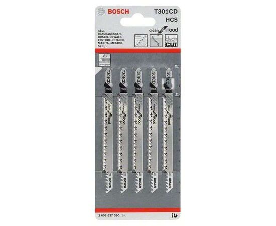 Пилка лобзиковая Bosch T 301 CD, HCS 5 pcs