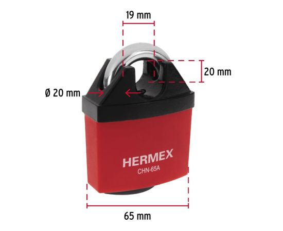 Padlock mounted all-weather Hermex 43341 CHN-65A