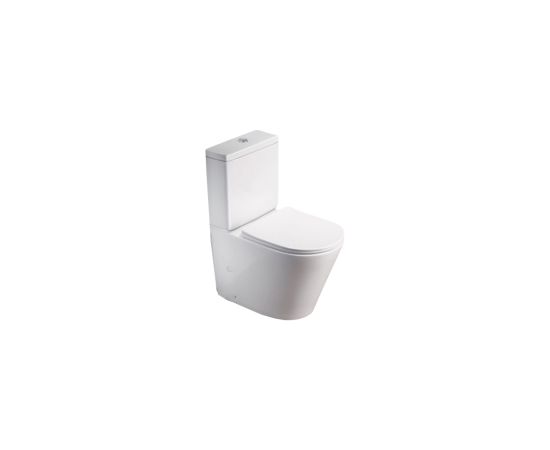 Toilet floor-standing Pate 2920A Rimless two-piece Glossy white P-TRAP