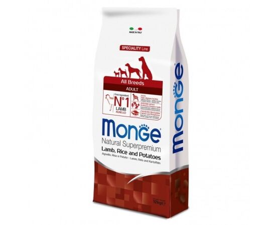 Dry dog food for adults lamb rice and potatoes Monge 12 kg