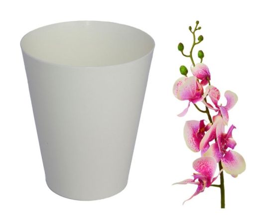 Plastic flower pot FORM PLASTIC Vulcano Orchid cachepot 0667-011 Ø13 white