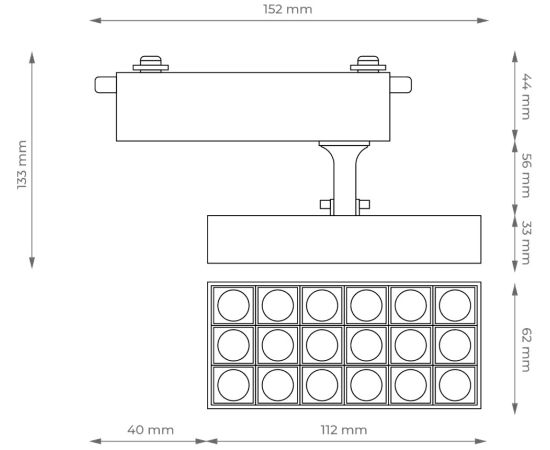 Светильник трека DPM LED X-LINE 10W 4000K 900Lm белый STR2-10W-W