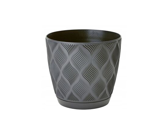 Горшок цветочный FORM-PLASTIC flow petit eco recycled z podstawka 13 anthracite