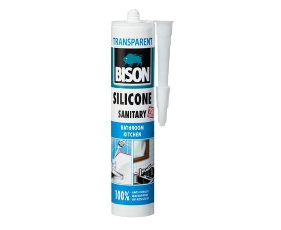 სილიკონი Bison Silicone Sanitary 280 მლ გამჭვირვალე