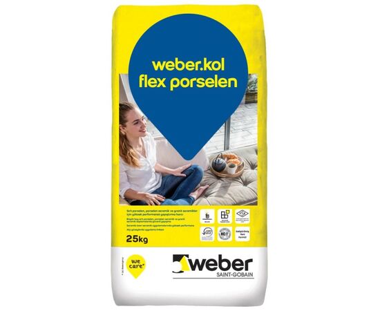 Porcelain tile glue Weber.kol porselen 25 kg