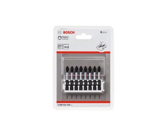 Set of impact bits Bosch Impact Control PH2 8 pcs