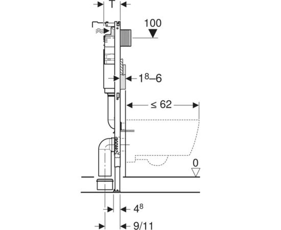 Concealed installation for toilet Geberit Alpha 458.233.00.1