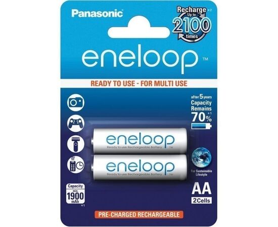 Nickel-metal hydride rechargeable battery Panasonic eneloop AA 1900mAh 2 pcs.